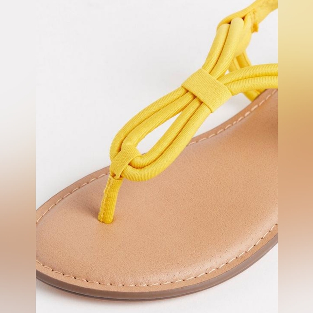 Torrid extra wide width t-strap sandal, 6ww, golden yellow - Picture 4 of 9